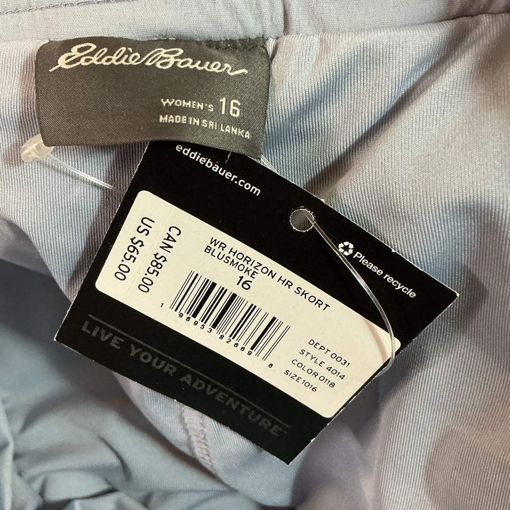 Eddie Bauer Women’s Size 16 Horizon HR Skort Light Blue Gray NWT New - Picture 5 of 8